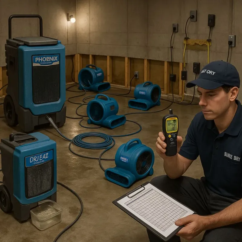Structural Drying and Dehumidification process in Rainsville, AL